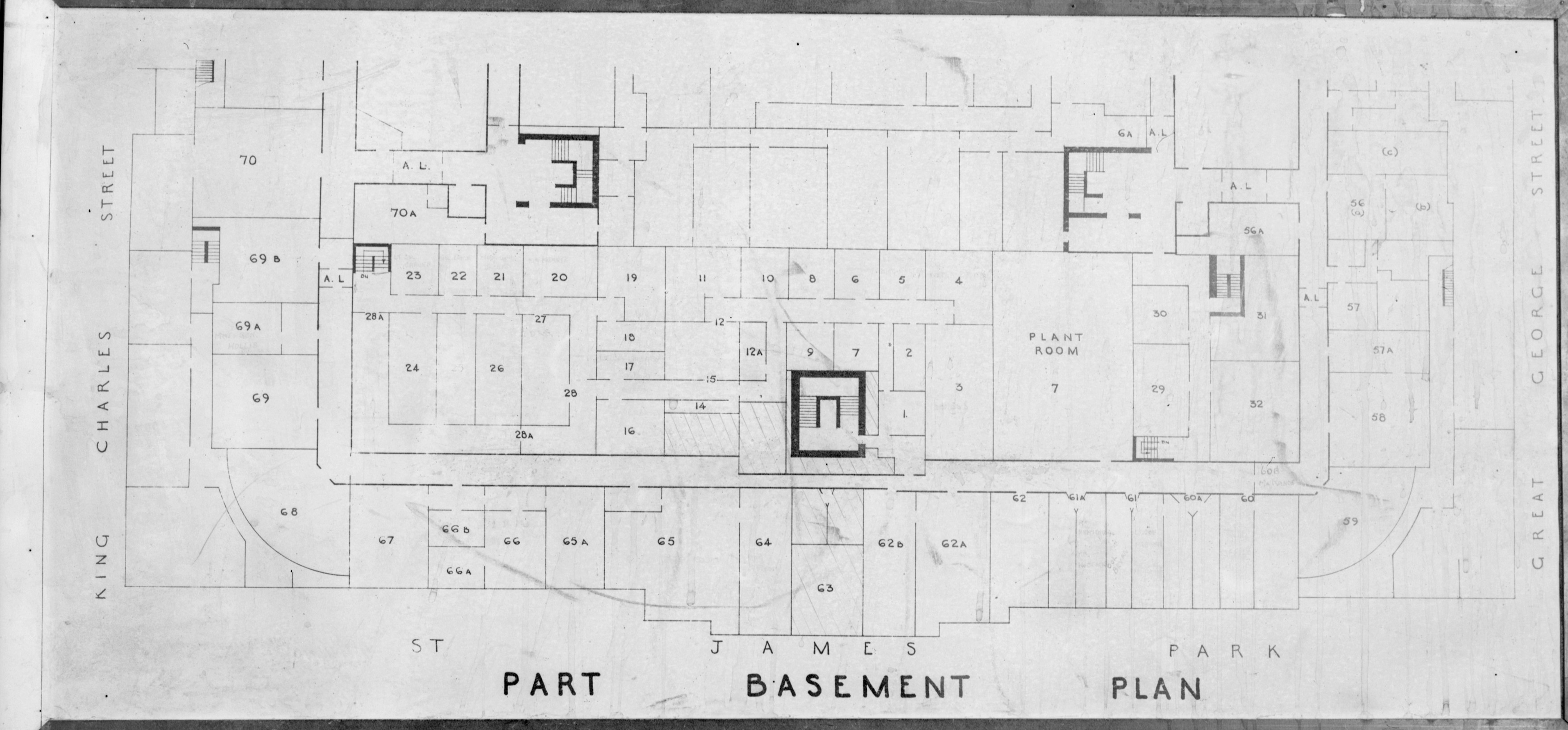 Photo of the original plan for the Cabinet War Rooms. (PA/Imperial War Museums)